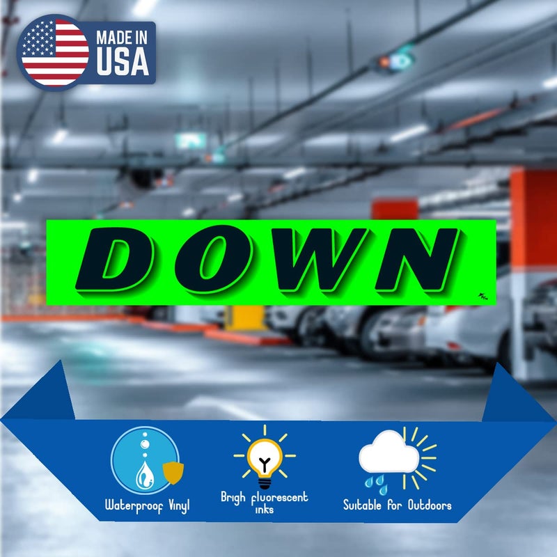 Versa-Tags Chartreuse Green Vinyl Slogan Stickers - 12-Pack for Car Dealer Windshield Advertising, Perfect for Used/New Car Truck RV Lots "Slogan-Down-Stickers - Image 3